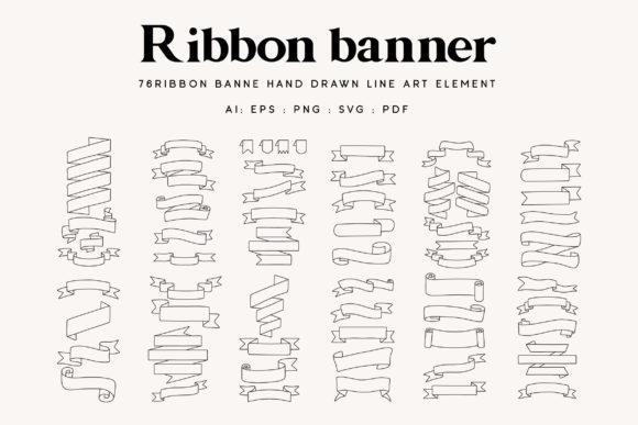 70+ Ribbon Banner Line Art: A Designer's Toolkit for Elegant Branding