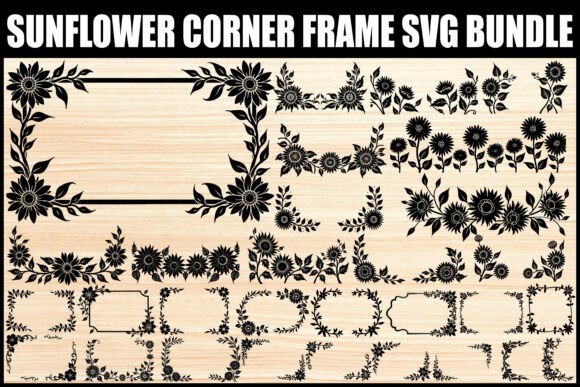 Beautiful Botanical Frames: The Elegant Sunflower SVG Pack