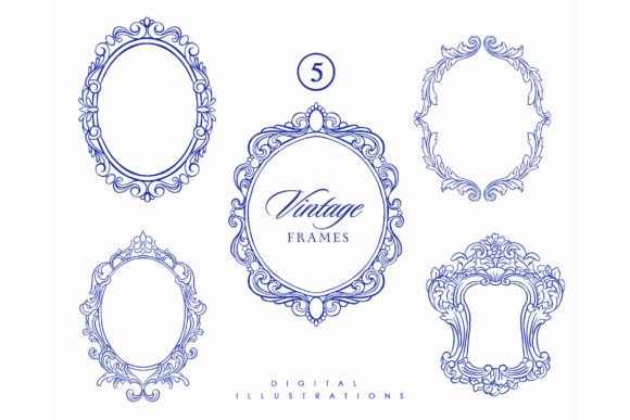 Elevate Your Designs with Ornate Line Art Frames