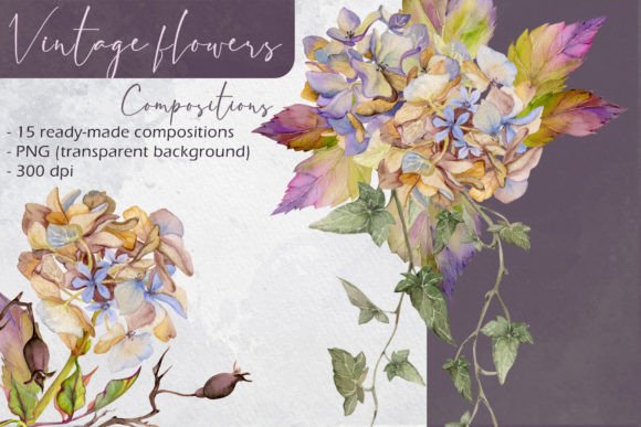 Embrace Autumn's Withered Beauty: Vintage Flower Compositions