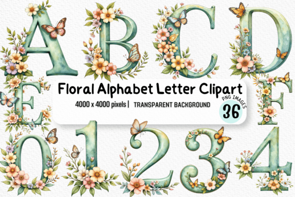 Enchanting Floral Alphabet Clipart: A Botanical Design Toolkit