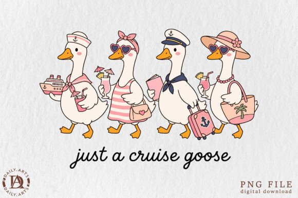 Just a Cruise Goose PNG: A Playful Asset for Modern Branding