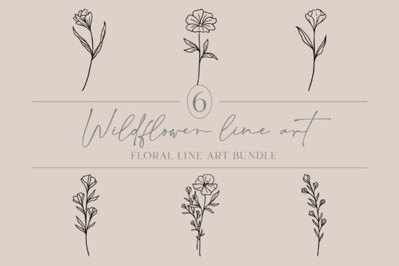 Timeless Botanical Elegance: The Wildflower Line Art Bundle