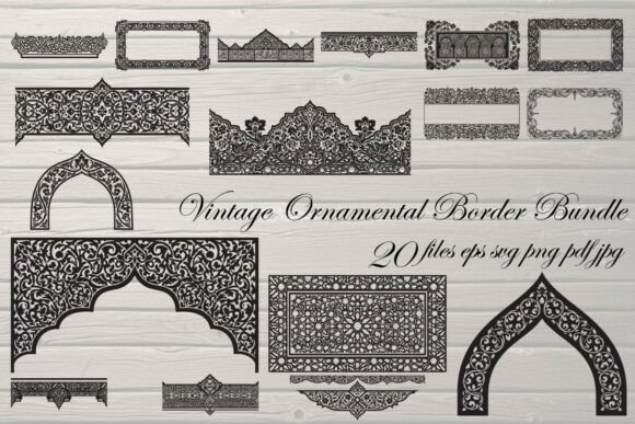 Vintage Ornamental Border & Islamic: Timeless Vector Elegance