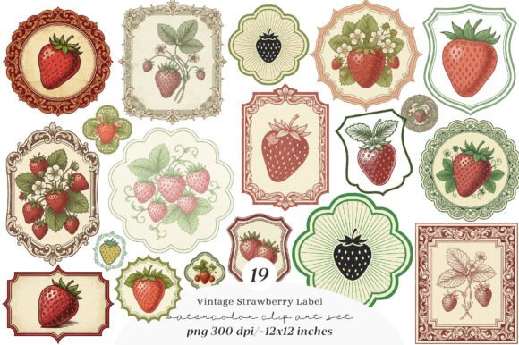 Vintage Strawberry Label Printable: A Sweet Design Asset