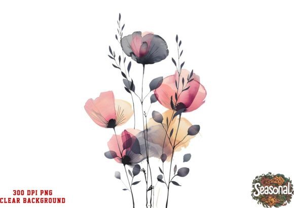 Wild Flower Watercolor Sublimation: Springtime Design Delight